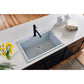 Ruvati epiGranite 30” x 20” Silver Gray Drop-in Granite Composite Single Bowl Kitchen Sink With Basket Strainer, Bottom Rinse Grid and Drain Assembly