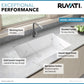 Ruvati epiGranite 33” x 19” Arctic White Undermount Granite Single Bowl Kitchen Sink With Basket Strainer, Bottom Rinse Grid and Drain Assembly