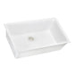 Ruvati epiGranite 33” x 19” Arctic White Undermount Granite Single Bowl Kitchen Sink With Basket Strainer, Bottom Rinse Grid and Drain Assembly