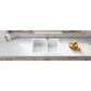 Ruvati epiGranite 33" x 22 Arctic White Drop-In Topmount Granite 60/40 Double Bowl Kitchen Sink With Basket Strainer and Drain Assembly