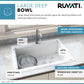 Ruvati epiGranite 33” x 22” Arctic White Drop-in Granite Composite Single Bowl Kitchen Sink With Basket Strainer and Drain Assembly