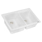 Ruvati epiGranite 33" x 22" Arctic White Dual-Mount Granite 60/40 Double Bowl Kitchen Sink With Basket Strainer and Drain Assembly