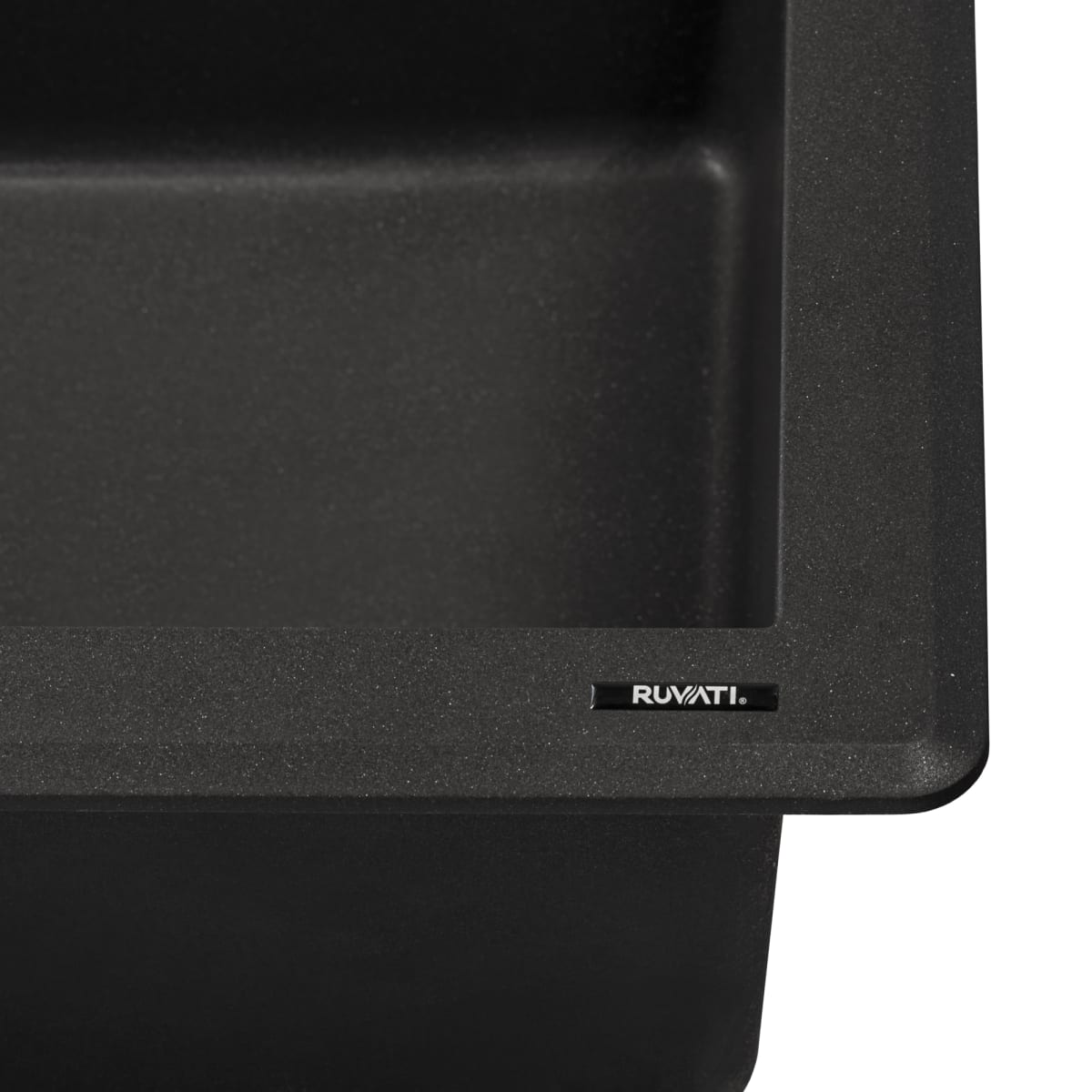 Ruvati epiGranite 33" x 22" Black Galaxy Dual-Mount Granite 60/40 Double Bowl Kitchen Sink With Basket Strainer and Drain Assembly