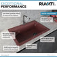 Ruvati epiGranite 33” x 22” Carnelia Red Drop-in Granite Composite Single Bowl Kitchen Sink With Basket Strainer and Drain Assembly