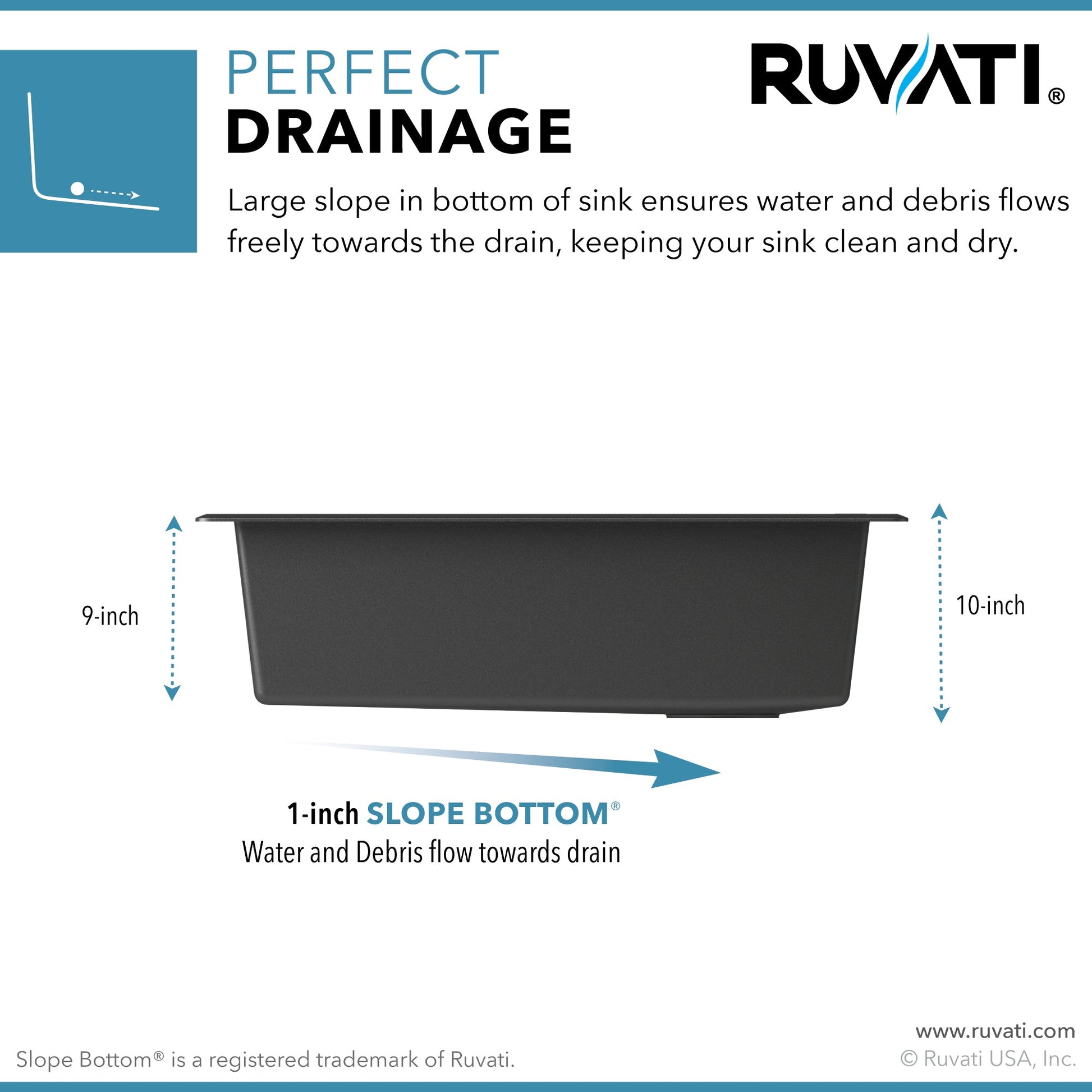 Ruvati epiGranite 33” x 22” Espresso Brown Drop-in Granite Composite Single Bowl Kitchen Sink With Basket Strainer and Drain Assembly