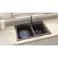 Ruvati epiGranite 33" x 22" Espresso Brown Dual-Mount Granite 60/40 Double Bowl Kitchen Sink With Basket Strainer and Drain Assembly