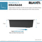 Ruvati epiGranite 33” x 22” Urban Gray Drop-in Granite Composite Single Bowl Kitchen Sink With Basket Strainer and Drain Assembly