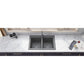 Ruvati epiGranite 33" x 22" Urban Gray Dual-Mount Granite 50/50 Double Bowl Kitchen Sink With Basket Strainer and Drain Assembly