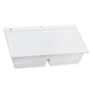 Ruvati epiGranite 34" x 20" Arctic White Topmount Granite 50/50 Double Bowl Workstation Ledge Kitchen Sink With Basket Strainer and Drain Assembly