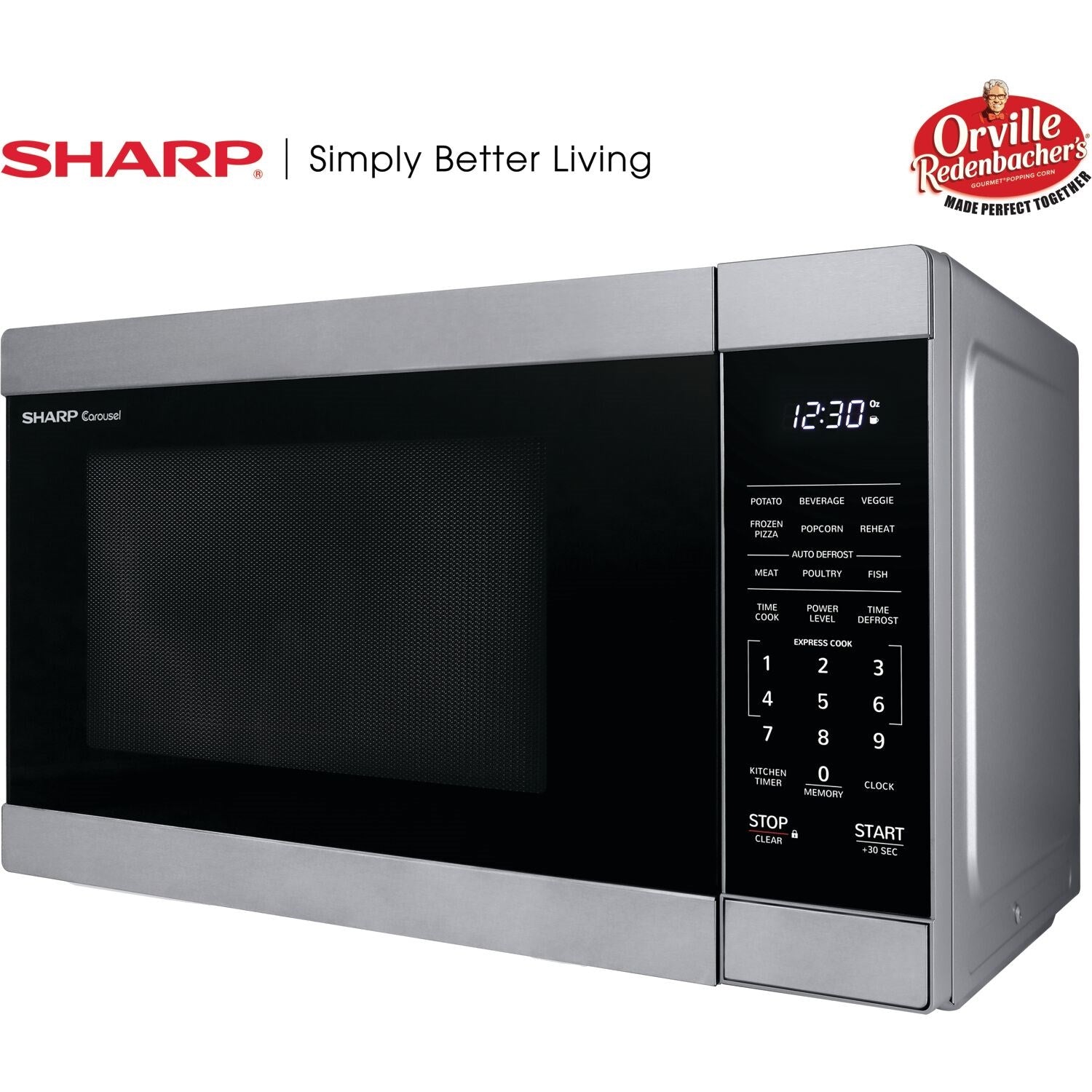 Sharp 21" 1.1 cu. ft. Stainless Steel 1000W Countertop Microwave Oven
