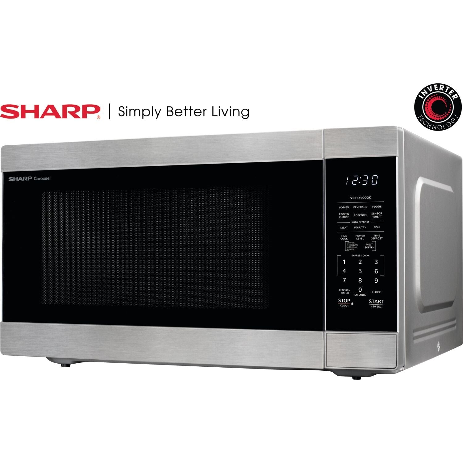 Sharp 24" 2.2 cu. ft. Stainless Steel 1200W Countertop Microwave Oven With Inverter Technology