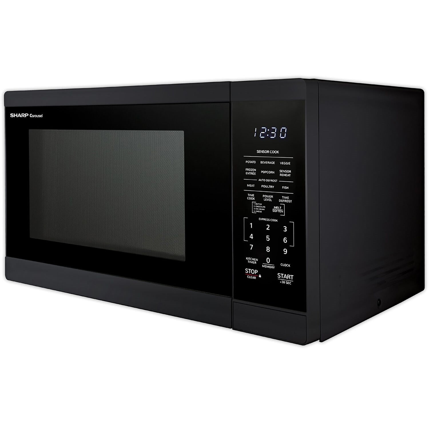 Sharp Carousel 20" 1.4 CU. Ft. 1100W Black Countertop Auto-Touch Control Panel Microwave Oven