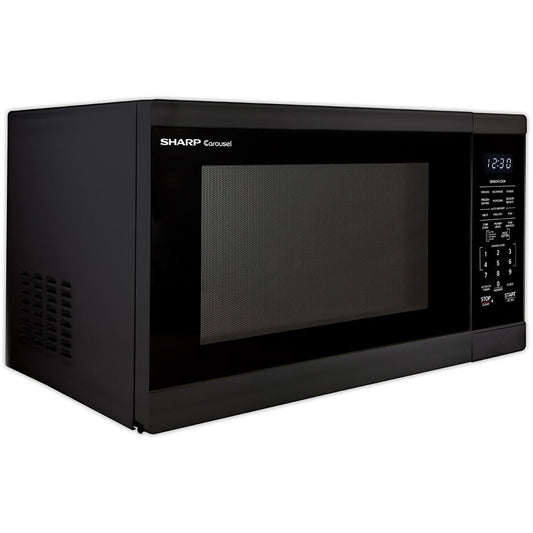 Sharp Carousel 20" 1.4 CU. Ft. 1100W Black Countertop Auto-Touch Control Panel Microwave Oven