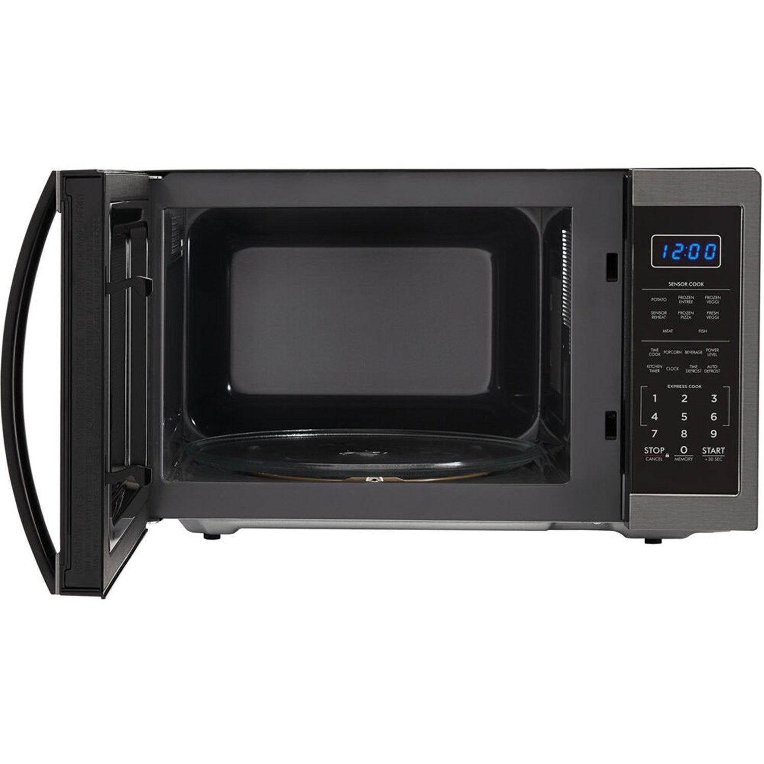Sharp Carousel 20" 1.4 CU. Ft. 1100W Sharp Black Stainless Steel Countertop Microwave Oven