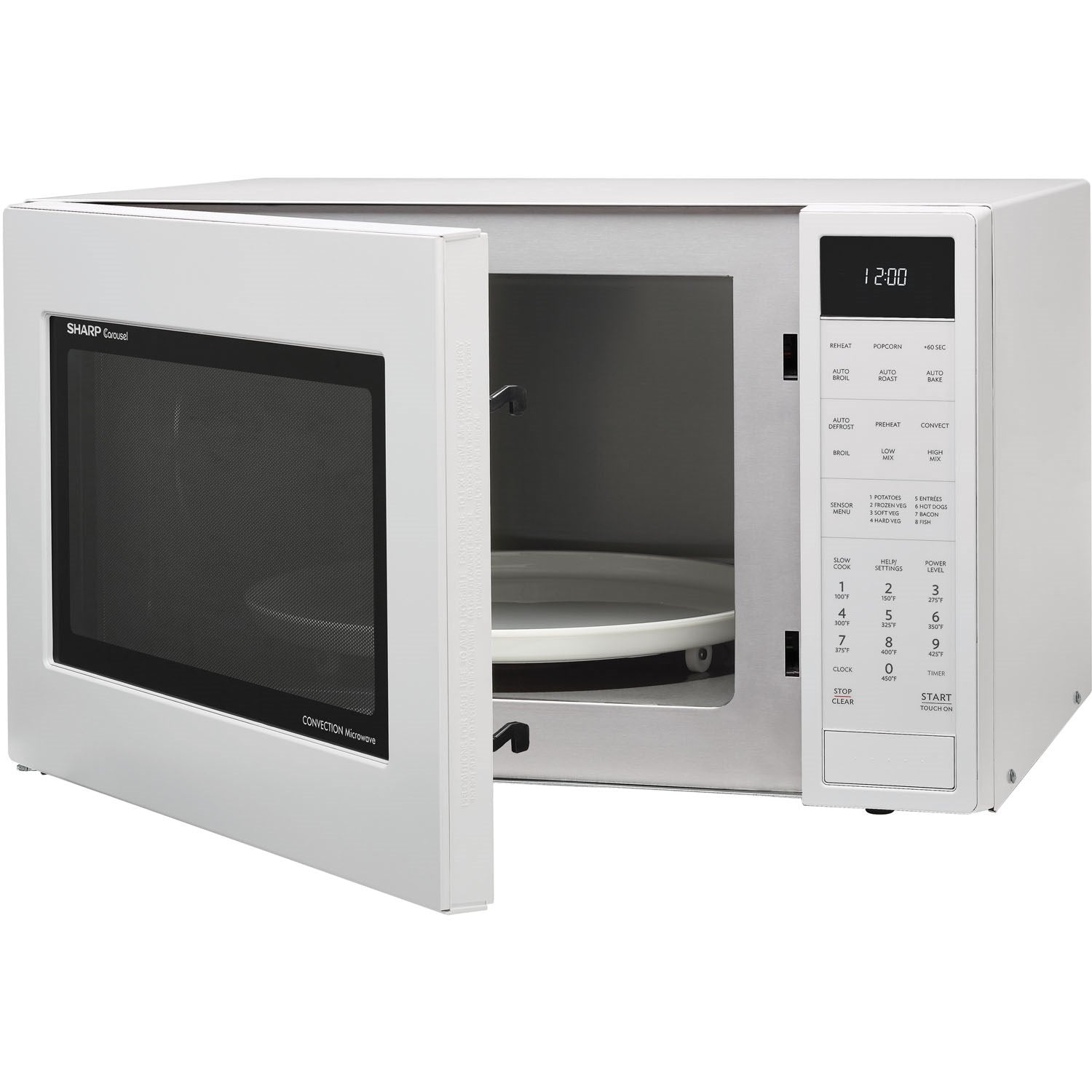 Sharp Carousel 25" 1.5 CU. Ft. 900W White Countertop Convection Microwave Oven