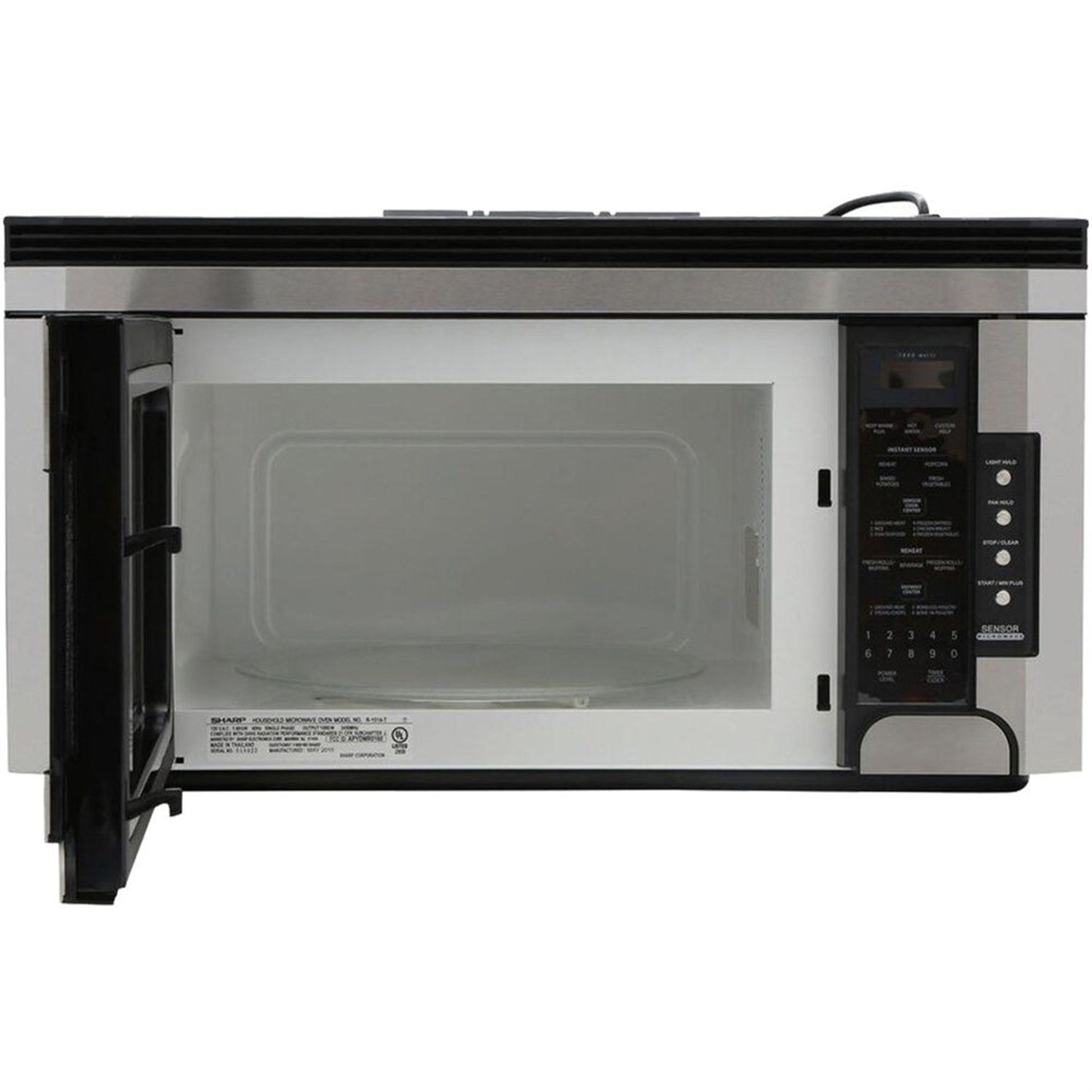 Sharp Carousel 30" 1.5 CU. Ft. 1000W Stainless Steel Over-The-Range Auto-Touch Control Panel Microwave Oven