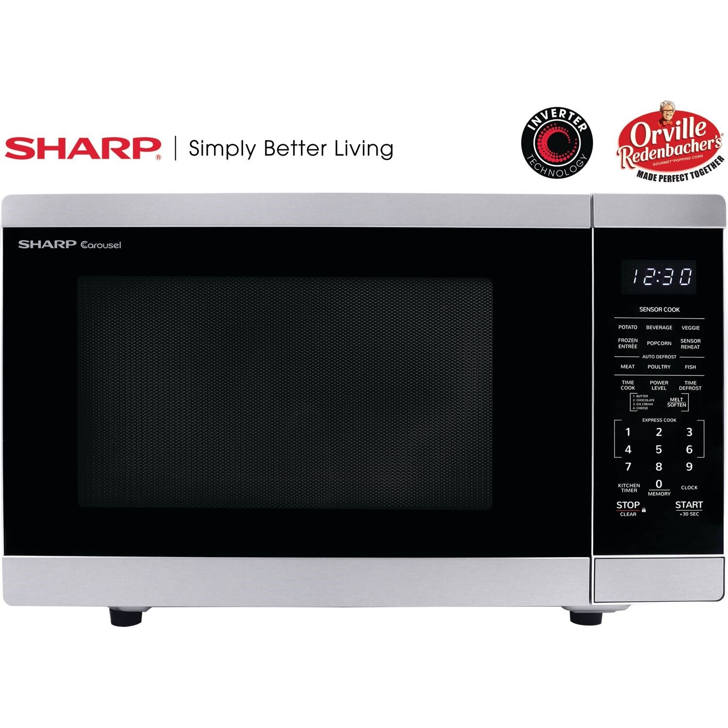 Sharp SMC1464HS 20" 1.4 cu. ft. Stainless Steel 1100W Countertop Microwave Oven With Inverter Technology