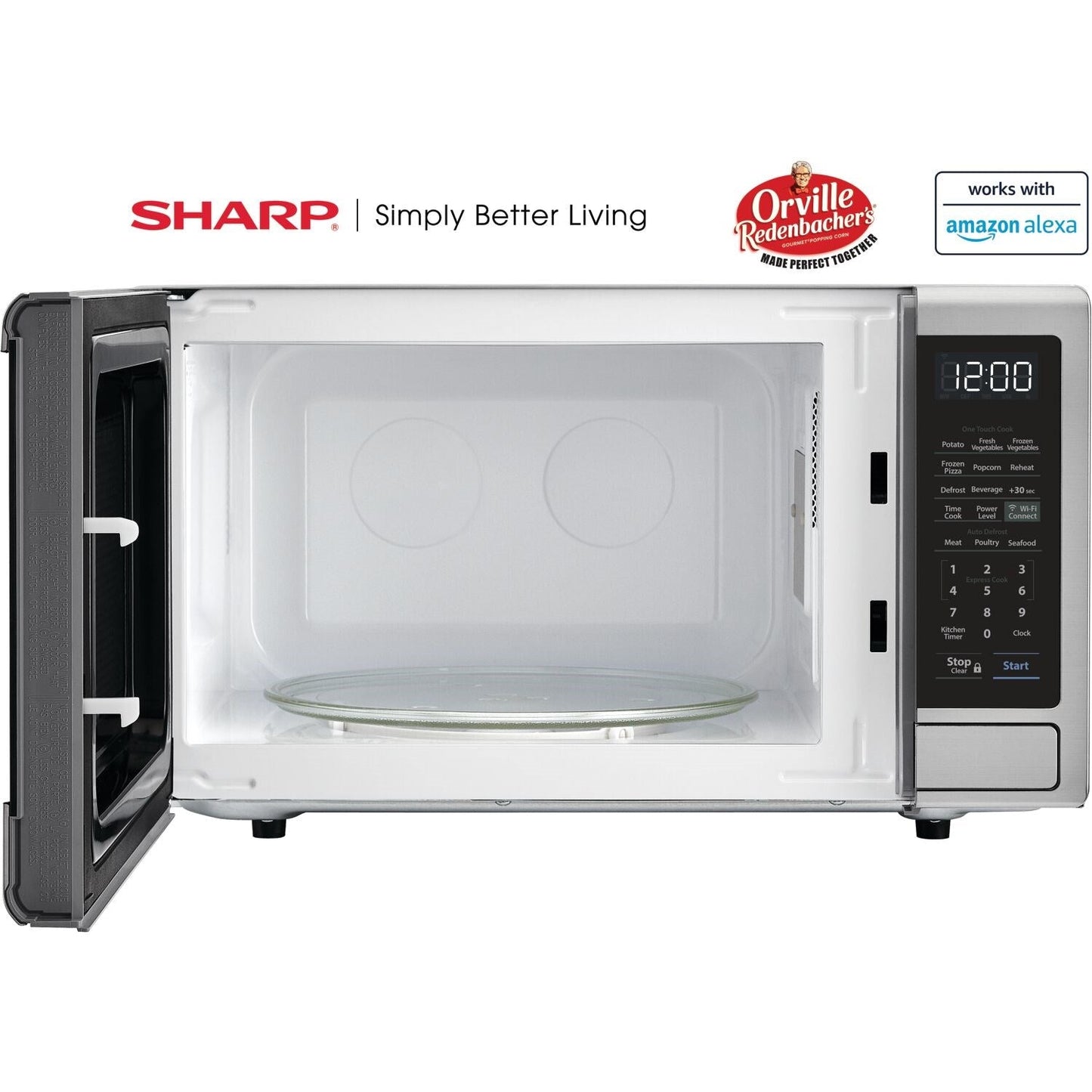 Sharp ZSMC1139FS 20" 1.1 cu. ft. Stainless Steel 1000W Countertop Microwave Oven With Voice Control Alexa-enabled Technology