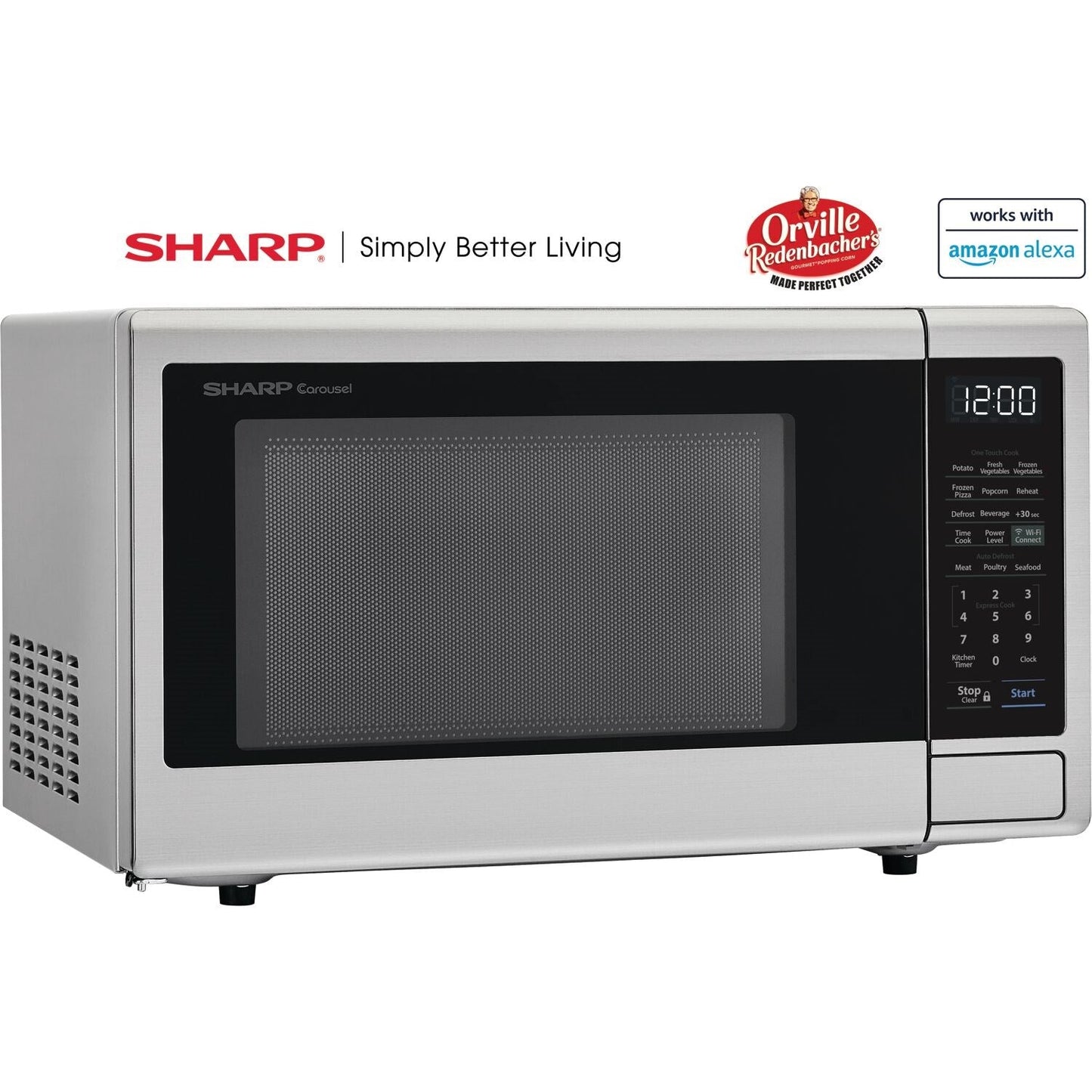 Sharp ZSMC1139FS 20" 1.1 cu. ft. Stainless Steel 1000W Countertop Microwave Oven With Voice Control Alexa-enabled Technology