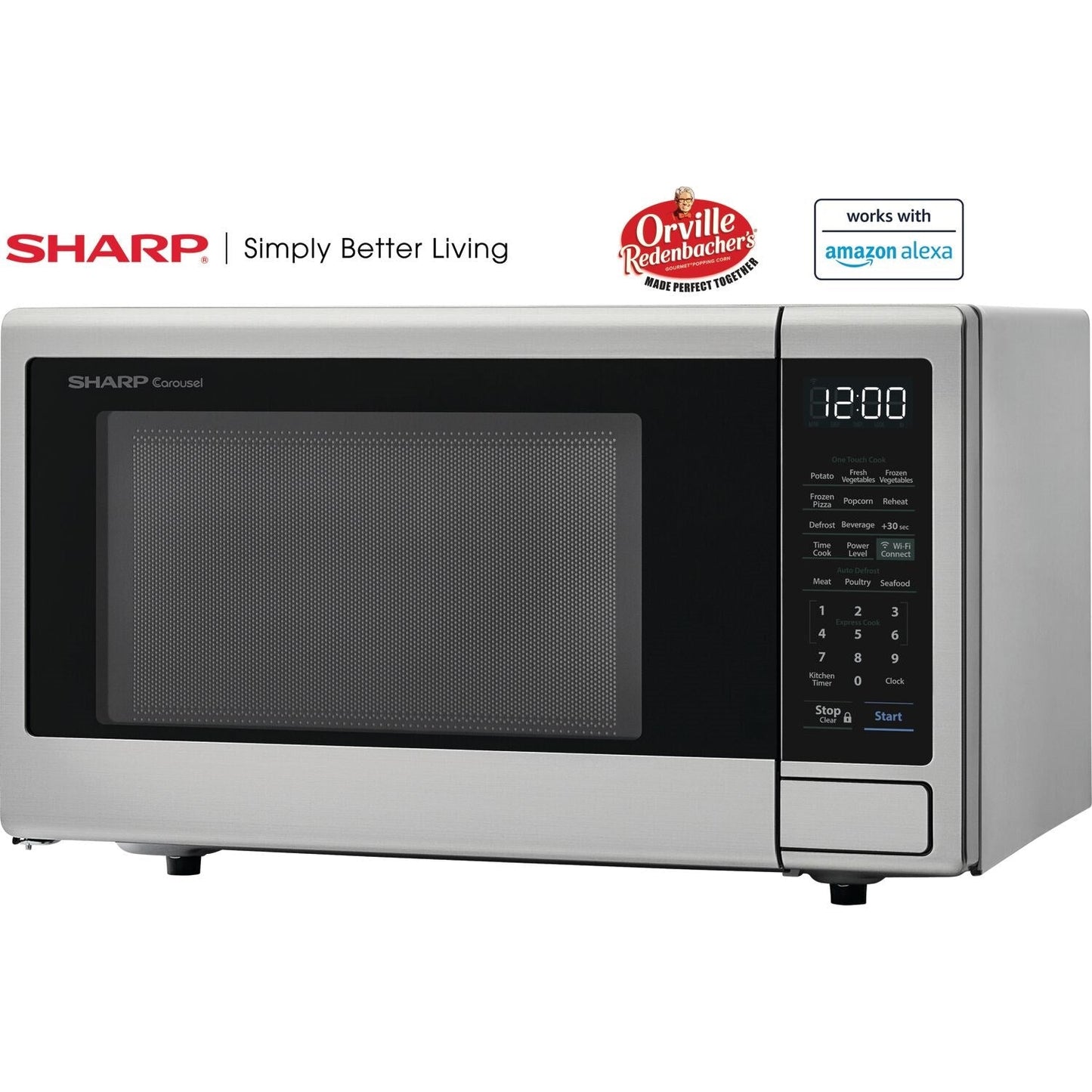 Sharp ZSMC1139FS 20" 1.1 cu. ft. Stainless Steel 1000W Countertop Microwave Oven With Voice Control Alexa-enabled Technology