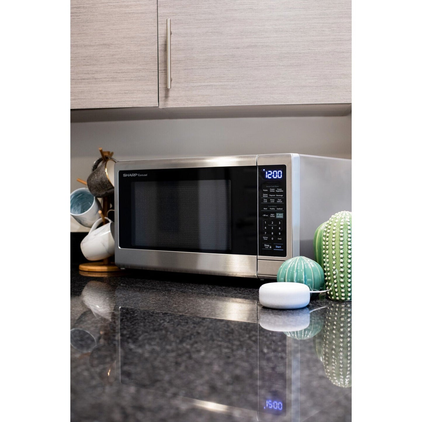 Sharp ZSMC1449FS 21" 1.4 cu. ft. Stainless Steel 1000W Countertop Microwave Oven With Voice Control Alexa-enabled Technology