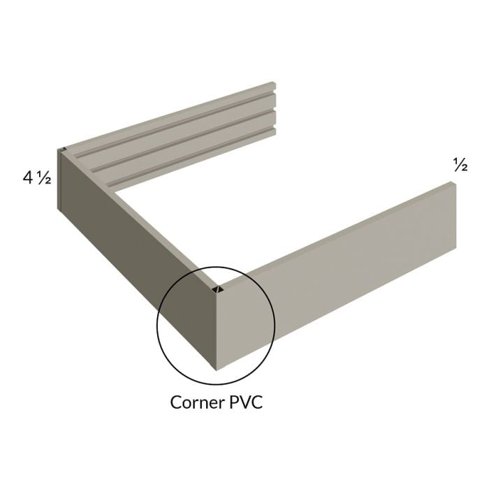 Silver PVC Toe Kick Corner