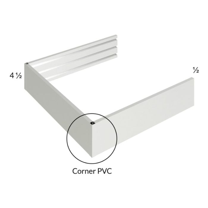 Silver PVC Toe Kick Corner
