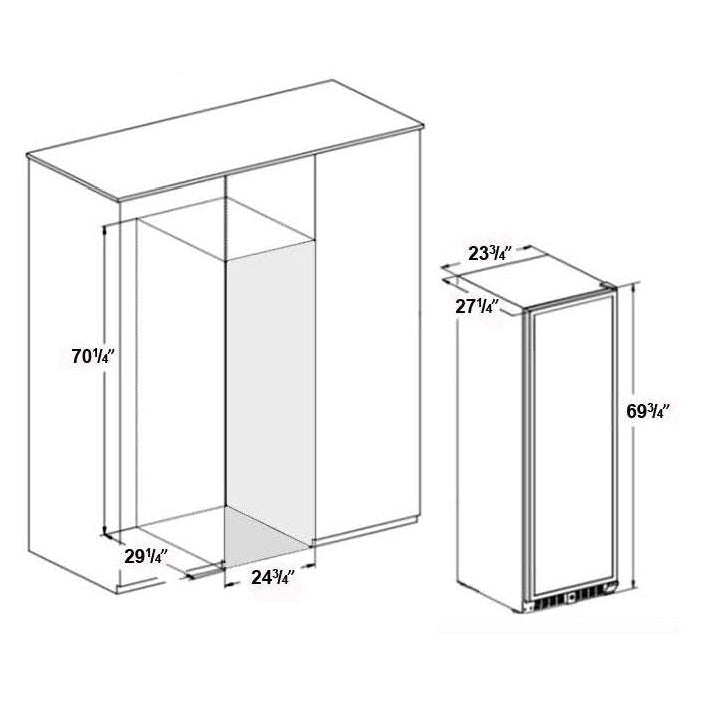 Smith & Hanks 24" 166 Bottle Built-in or Freestanding Single Zone Wine Cooler With Stainless Steel Door Trim