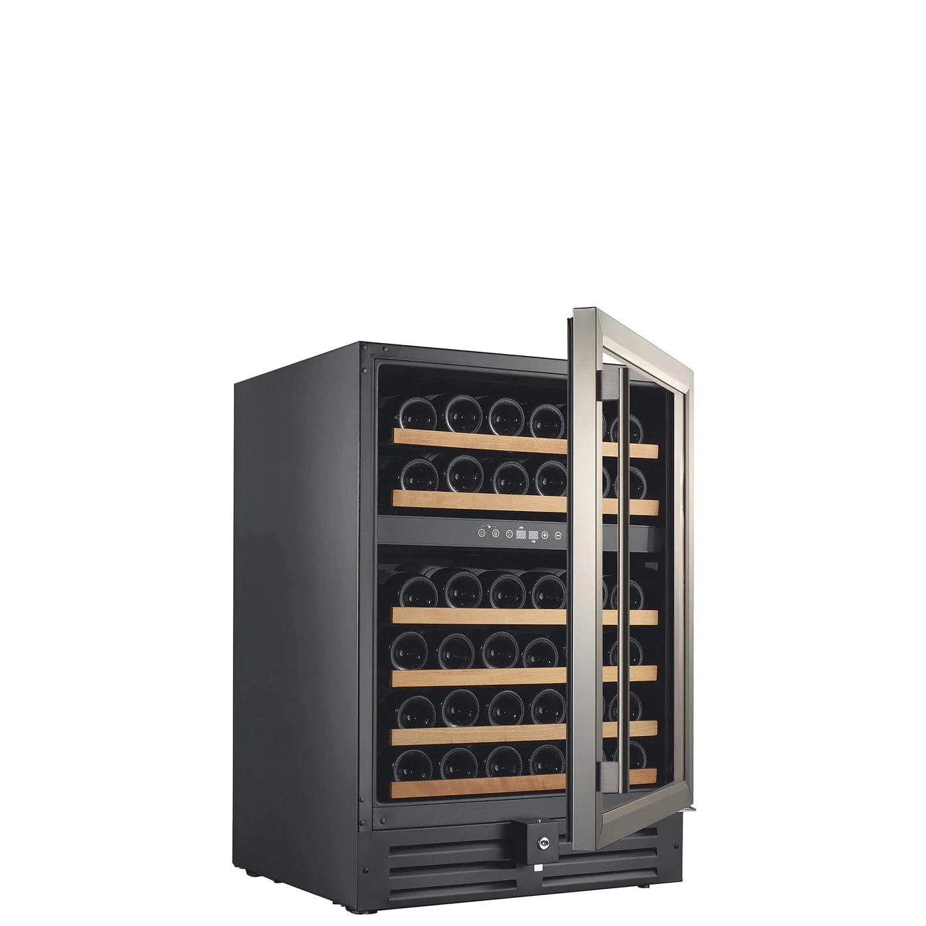 Smith & Hanks 24" 46 Bottle Built-in or Freestanding Dual Zone Wine Cooler With Stainless Steel Door Trim