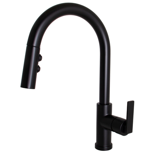 Speakman Lura 1.8 GPM Two-Function Single Lever Pull Down Sprayer Matte Black Faucet