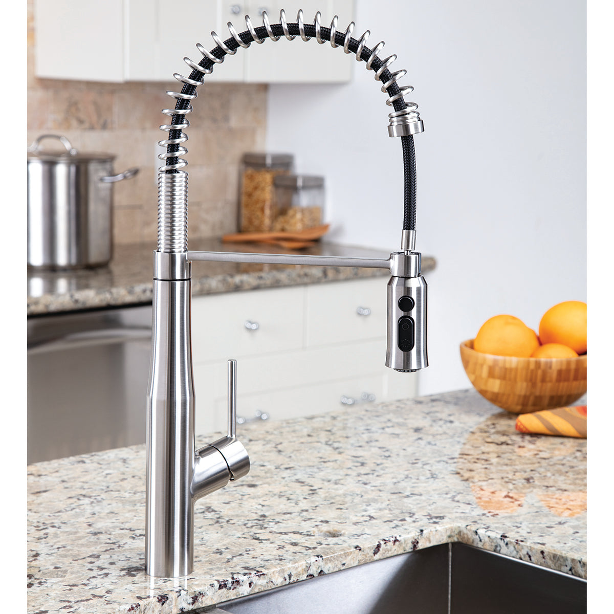 Speakman Neo Stainless Steel 1.8 GPM Spring Pull Down Sprayer Faucet