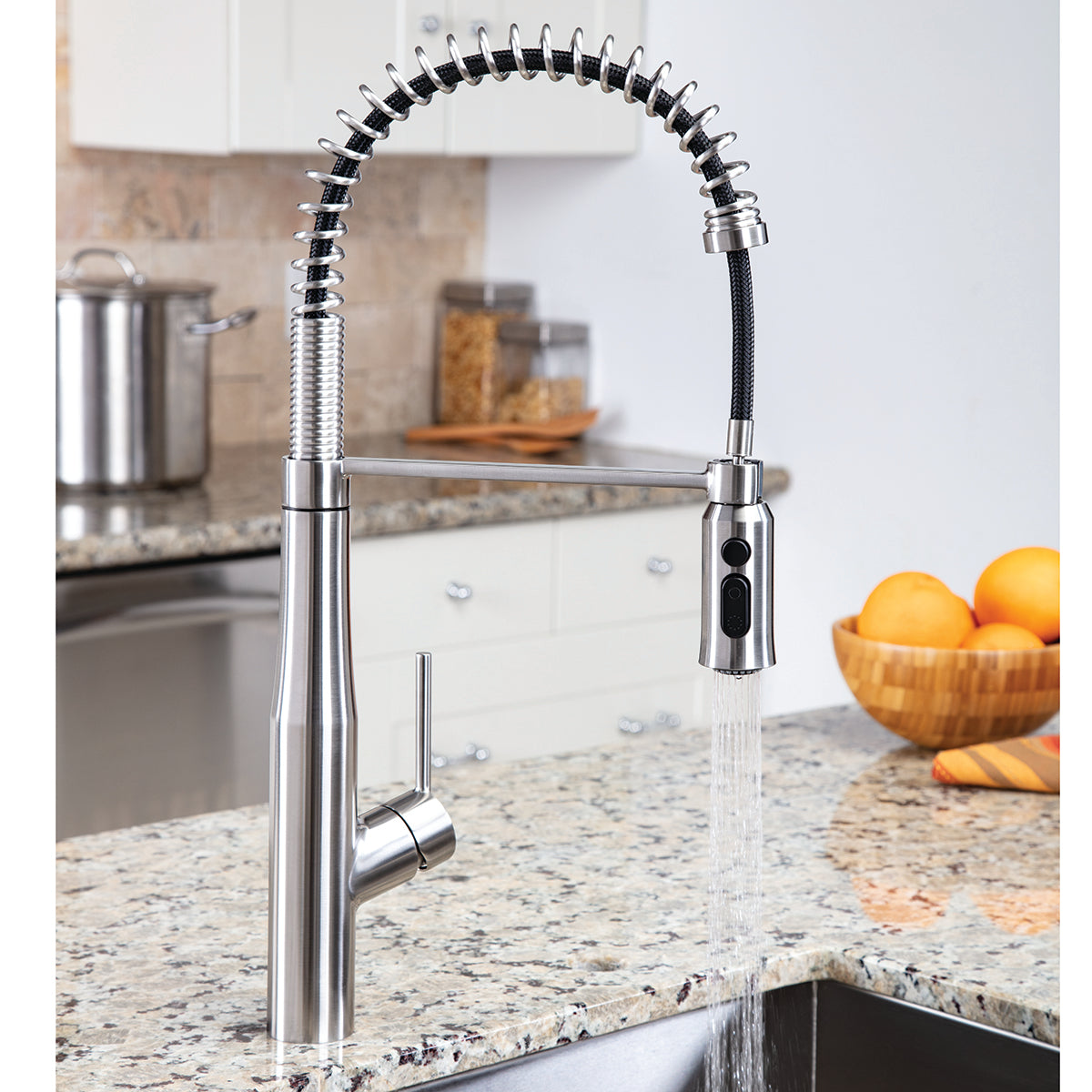 Speakman Neo Stainless Steel 1.8 GPM Spring Pull Down Sprayer Faucet