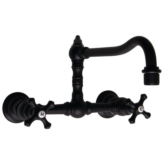 Speakman Proper 1.8 GPM High Rise Wall-Mount Cross Handles Matte Black Faucet