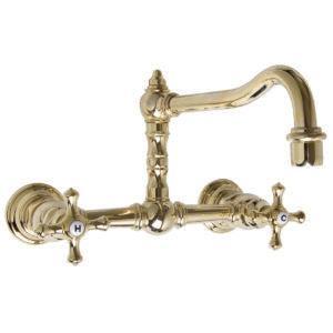 Speakman Proper 1.8 GPM High Rise Wall-Mount Cross Handles Polished Brass Faucet