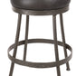 Stone County Ironworks Cedarvale 25" Hand Rubbed Bronze Basic Swivel Iron Bar Stool With Pewter Iron Accent and Emu Espresso Faux Upholstery