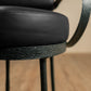 Stone County Ironworks Cedarvale 25" Hand Rubbed Ivory Non-Swivel Iron Bar Stool With Gold Iron Accent, Back, Arms and Camel Leather Upholstery