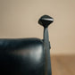 Stone County Ironworks Forest Hill 25" Chalk White Iron Bar Stool With Copper Iron Accent, Padded Back and Umber Leather Upholstery