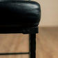 Stone County Ironworks Forest Hill 25" Chalk White Iron Bar Stool With Padded Back and Black Faux Upholstery