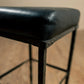Stone County Ironworks Forest Hill 25" Hand Rubbed Ivory Iron Bar Stool With White Leather Upholstery