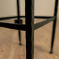 Stone County Ironworks Forest Hill 25" Satin Black Iron Bar Stool With Copper Iron Accent and Black Leather Upholstery