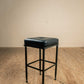 Stone County Ironworks Forest Hill 30" Satin Black Iron Bar Stool With Pewter Iron Accent and Emu Espresso Faux Upholstery