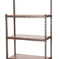 Stone County Ironworks Forest Hill 32" 4-Tier Satin Black Iron Baker's Rack With Sawmill Slab English Oak Wood Finish Top