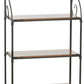 Stone County Ironworks Leaf 30" 4-Tier Satin Black Iron Baker's Rack With Sawmill Slab Oil Stained Oak Wood Finish Top