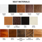 Stone County Ironworks Montage 25" Hand Rubbed Pewter Non-Swivel Iron Bar Stool With Premium Thick Cushion and Umber Leather Seat Material