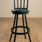 Stone County Ironworks Montage 30" Hand Rubbed Bronze Non-Swivel Iron Bar Stool With Gold Iron Accent, Standard Cushion and Cocoa Leather Seat Material