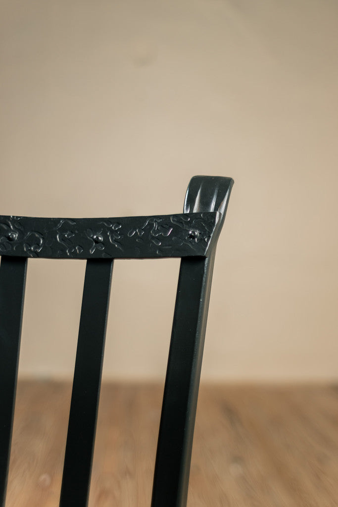 Stone County Ironworks Montage 30" Natural Black Non-Swivel Iron Bar Stool With Pewter Iron Accent, Standard Cushion and Cocoa Leather Seat Material