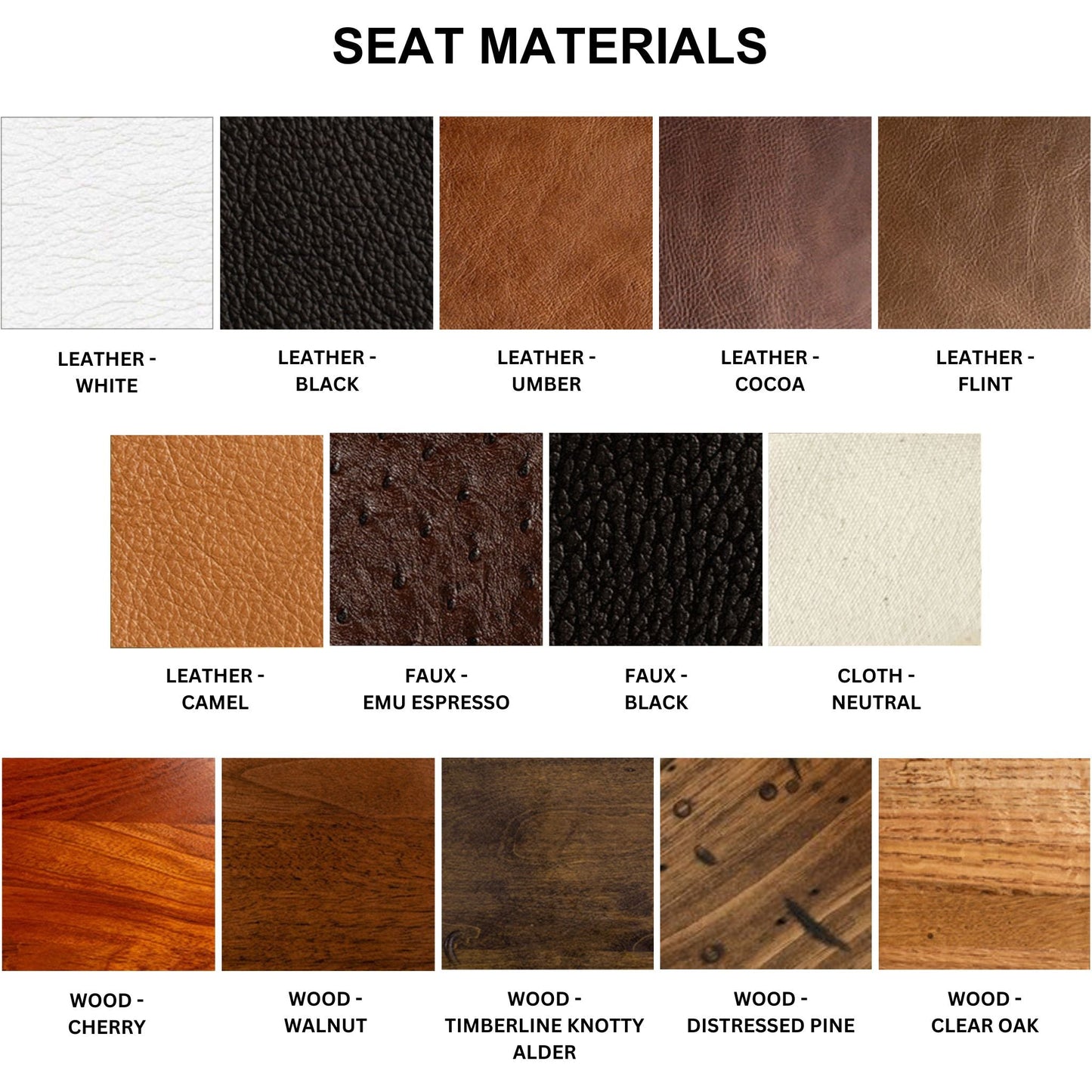 Stone County Ironworks Montage 30" Satin Black Non-Swivel Iron Bar Stool With Gold Iron Accent, Premium Thick Cushion and White Leather Seat Material