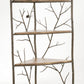 Stone County Ironworks Pine 30" 4-Tier Hand Rubbed Brass Iron Corner Rack With Gold Iron Accent and Timberline Knotty Alder Wood Finish Top