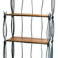 Stone County Ironworks Rush 30" 4-Tier Natural Black Iron Baker's Rack With Distressed Pine Wood Finish Top