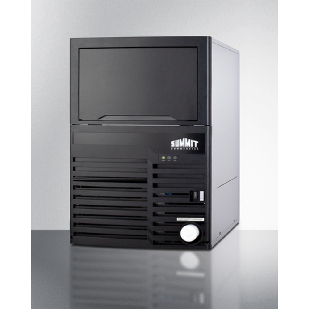 Summit Appliance 100 lbs. Black/Stainless Steel Finish Commercial Icemaker - ADA Compliant